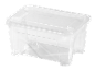 Clear plastic storage box with lid