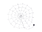 Decorative light-up spider web with a spider for Halloween.