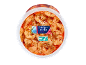 White Tiger prawns in chili oil, ASC certified, in a transparent container
