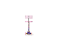 Purple and pink children's scooter with adjustable handlebars and light-up wheels.