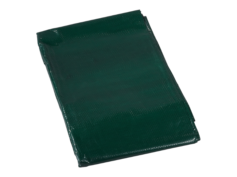 Folded green tarp with woven texture