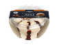 Mini mocha and hazelnut ice cream dessert 140 ml with chocolate sauce.