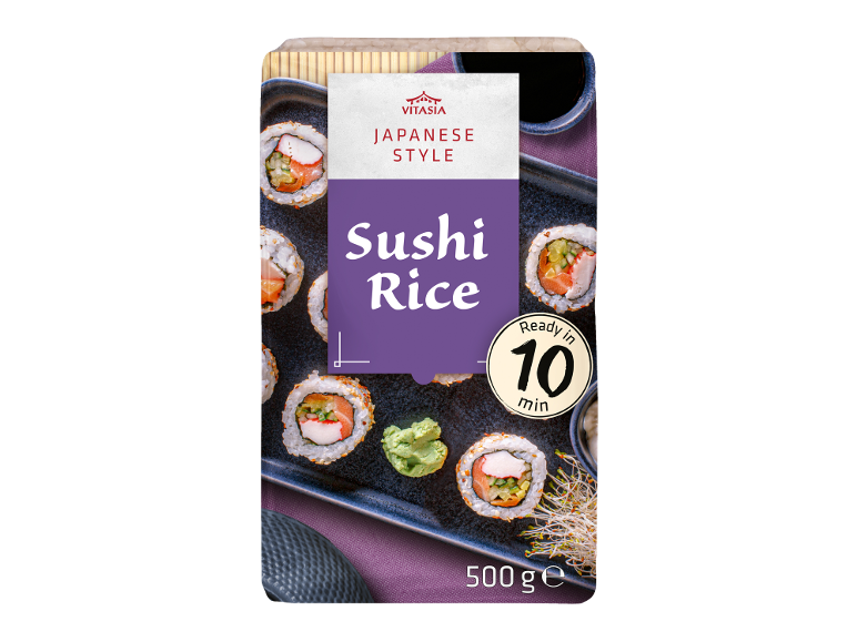 Box of Japanese style sushi rice, ready in 10 minutes, 500g.