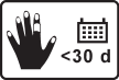 Hand with plaster, calendar, <30 d. Short-term protection.