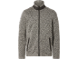 Grey melange men's fleece jacket with zipper and pockets