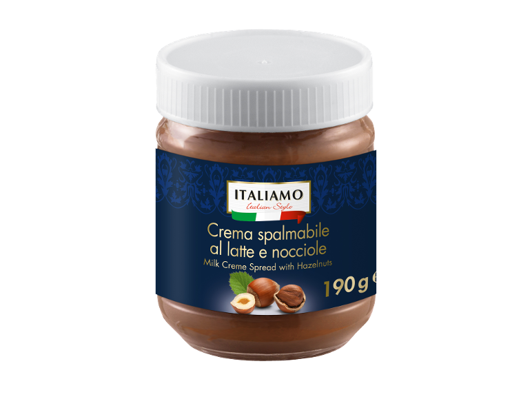 Jar of milk creme spread with hazelnuts, 190g