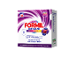 Box of 36 5-in-1 color detergent capsules, active from 20°C to 60°C.