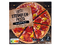 Two frozen Diavolo pizzas with a crispy base and crust, piquant, sharp, fiery.