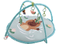 Baby play mat with arches and hanging toys, featuring a swimming animal design.