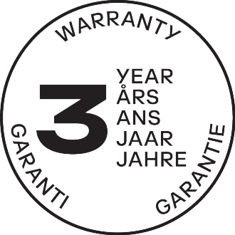 3-year warranty seal.