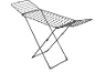 Grey foldable clothes drying rack with extendable wings.