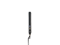 Black hair straightener with digital display and temperature control.