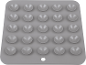 Grey silicone mat with 25 suction cups for non-slip grip.