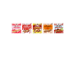 Five muesli bars in various flavors: strawberry and yogurt, chocolate, chocolate and banana, peanut, and sugar-free chocolate.