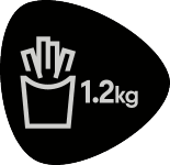 Seal with french fries and 1.2 kg.