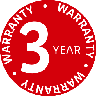 3-year warranty seal.