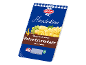 Packaging for thinly sliced creamy Emmental cheese, mildly smoked, with grapes.