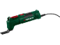 Green electric multi-tool with a cutting attachment and a black cord.