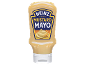 Bottle of mustard and mayonnaise with 'Mustard Mayo' label and a mustard illustration.