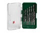 Set of wood drill bits in a green case, with sizes ranging from 5.5 to 10 mm.