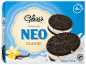 Box of ice cream sandwiches with chocolate cookies and vanilla, 4 pieces.