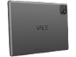 Dark grey tablet with a rear camera and manufacturer's logo.