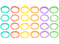 Colorful baby linking rings in various shapes and textures.