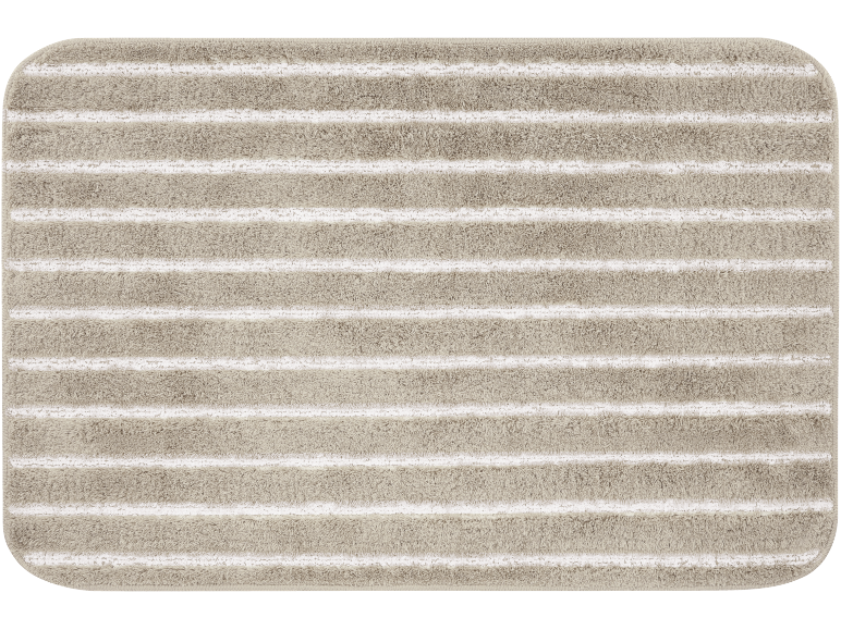 Beige bath mat with horizontal stripes