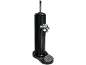 Black beverage dispenser with chrome tap and drip tray.