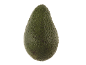Whole green avocado with textured skin on a black background