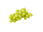 Fresh green grapes with water droplets on a black background.
