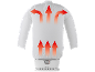 Electric clothes dryer with warm air flow rising and distributing.