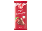 Milk chocolate with sour cherry fillings, featuring the Fairtrade Cocoa logo.