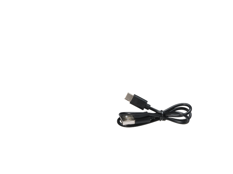 Black USB charging cable with Type-A and Type-C connectors