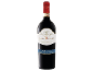 Red wine bottle with a white label and gold details, vintage 2021, Chianti Colli Senesi.