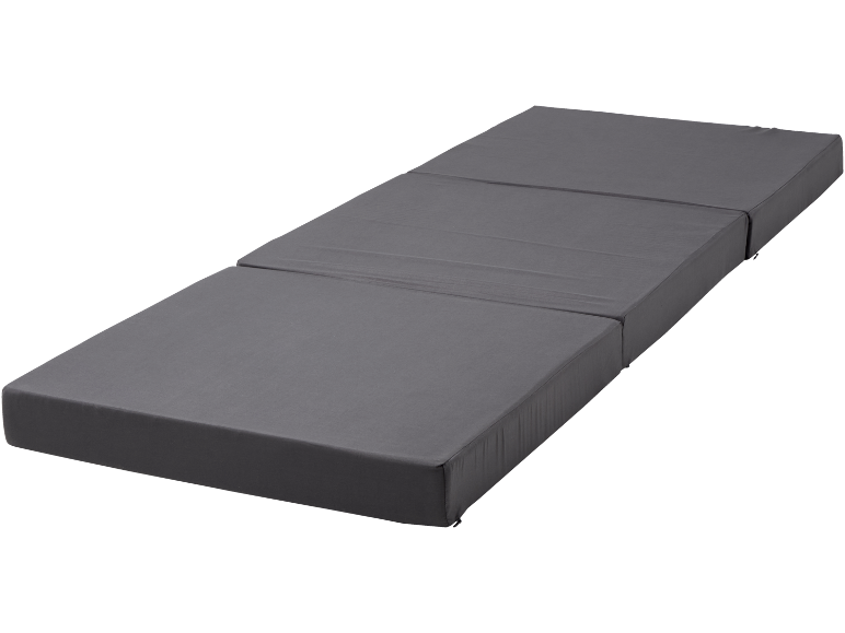 Grey three-section folding mattress
