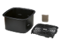 Air fryer basket with grate and divider.