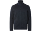 Dark blue men's zip-up sweatshirt with a stand-up collar and side pockets