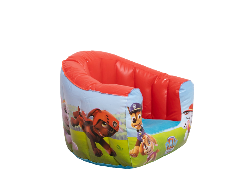 Inflatable children's armchair with cartoon dog designs