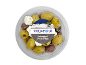 Kalamata and green pitted olives with feta, Greek style