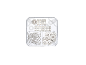 Clear plastic organizer box with screws, washers, and cylindrical metal pieces.
