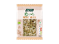 Packet of organic mixed seeds with nutritional information and vegan seal.
