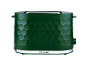 Dark green toaster with a hexagonal pattern and two slots.