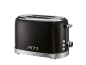 Black two-slice toaster with chrome details and the number 1973.