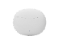 White wireless earbuds charging case with blue indicator