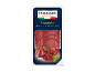Bresaola pack: thinly sliced air-dried beef, garnished with basil and tomato.