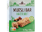 Hazelnut muesli bar with 8 bars, no added sugar, and Nutri-Score A.