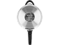 Stainless steel pressure cooker bottom with technical information and handle.