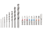 An assortment of drill bits and screwdriver bits in various sizes.