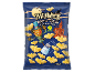 Packet of Halloween-themed salted bat-shaped snacks with a pumpkin scarecrow.